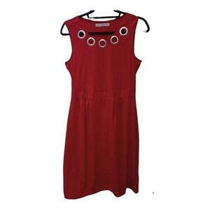 Avon Signature Collection Red Sleeveless Dress with Circle Metal detail Small